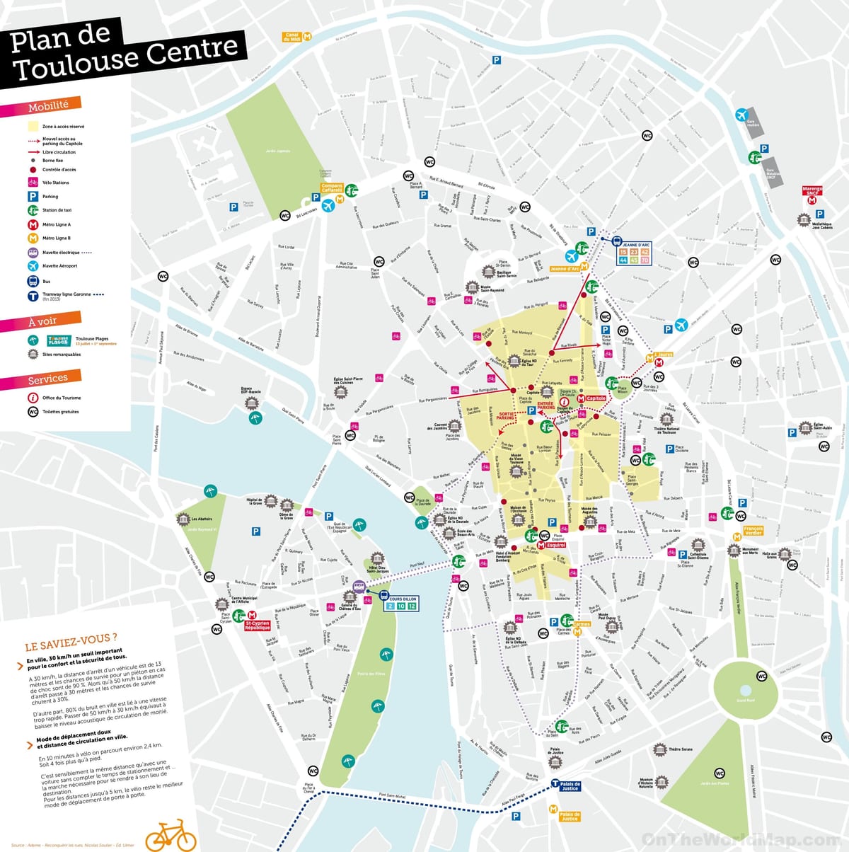 Toulouse төв газрын зураг