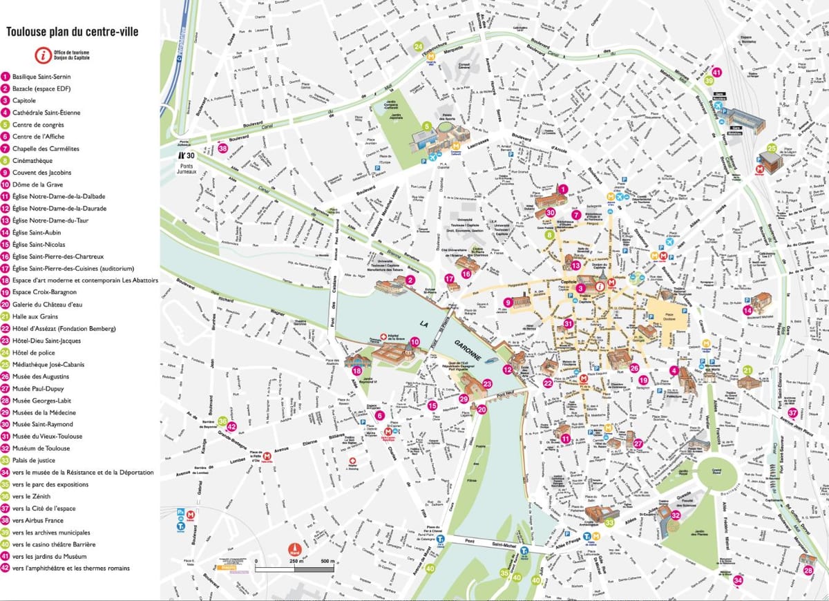 Toulouse аялал жуулчлалын газрын зураг