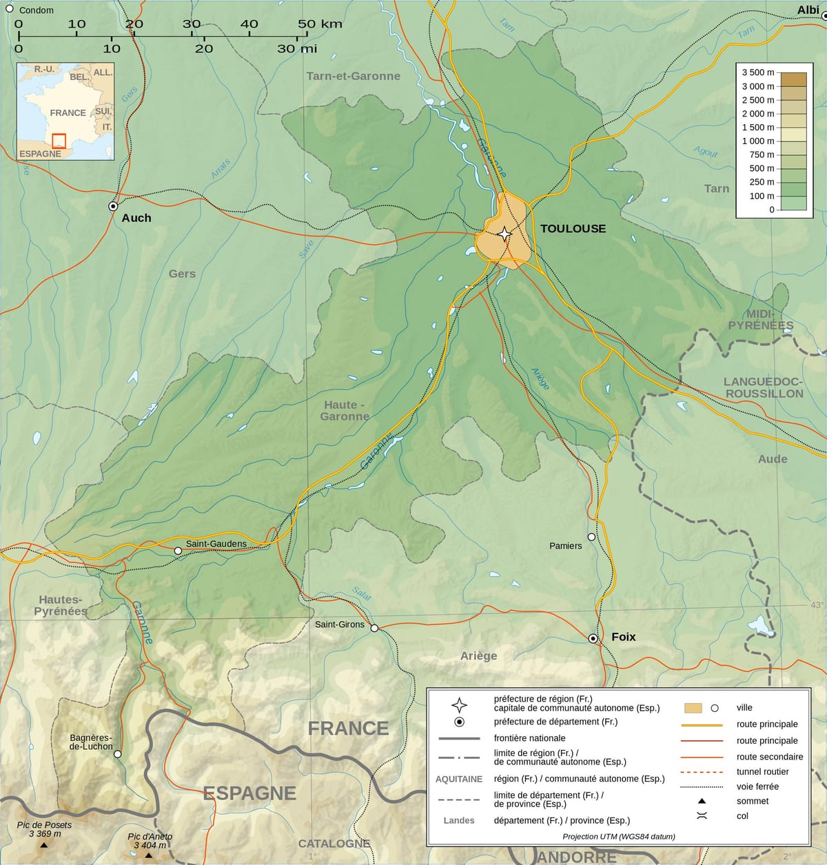 байр зүйн зураг Toulouse