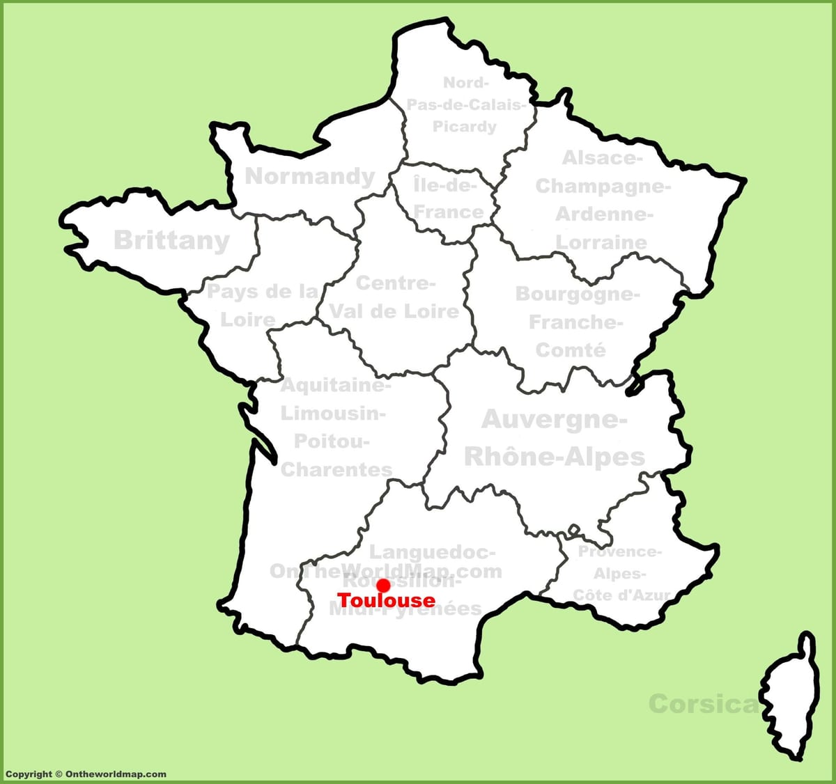 Toulouse газрын зураг дээр